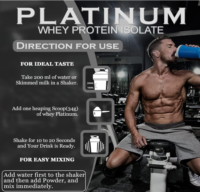 NAKPRO Platinum Whey Protein Isolate 1kg